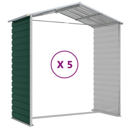 Garden Shed Green 191x470x198cm Galvanised Steel - Image 9