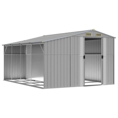 Garden Shed Grey 277x365.5x179cm Galvanised Steel - Image 3