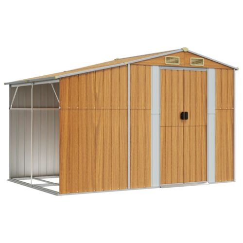 Garden Shed Light Brown 277x192.5x179cm Galvanised Steel