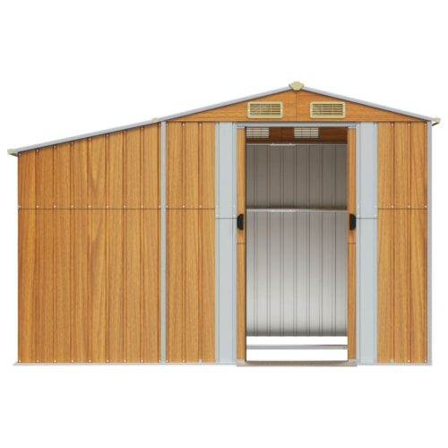 Garden Shed Light Brown 277x192.5x179cm Galvanised Steel - Image 5