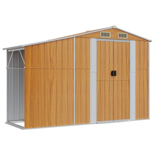 Garden Shed Light Brown 277x192.5x179cm Galvanised Steel - Image 8