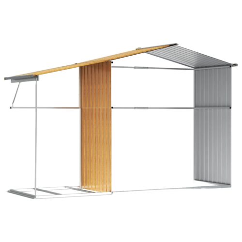 Garden Shed Light Brown 277x192.5x179cm Galvanised Steel - Image 9