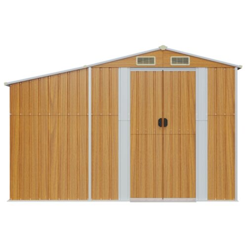 Garden Shed Brown 277x93x179cm Galvanised Steel - Image 3