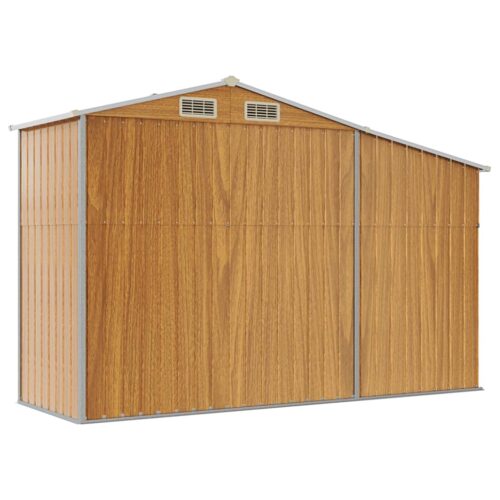 Garden Shed Brown 277x93x179cm Galvanised Steel - Image 6