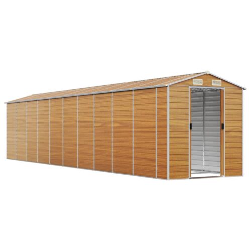 Garden Shed Light Brown 191x895x198cm Galvanised Steel - Image 3