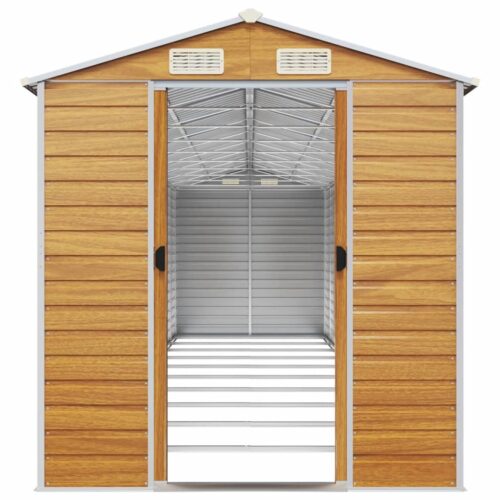 Garden Shed Light Brown 191x895x198cm Galvanised Steel - Image 4