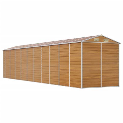 Garden Shed Light Brown 191x895x198cm Galvanised Steel - Image 7
