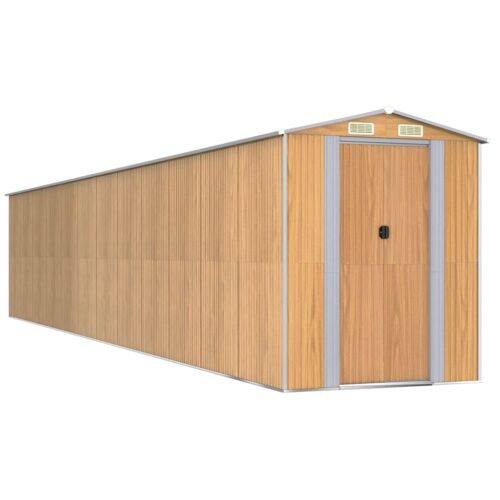 Garden Shed Light Brown 192x1021x223cm Galvanised Steel