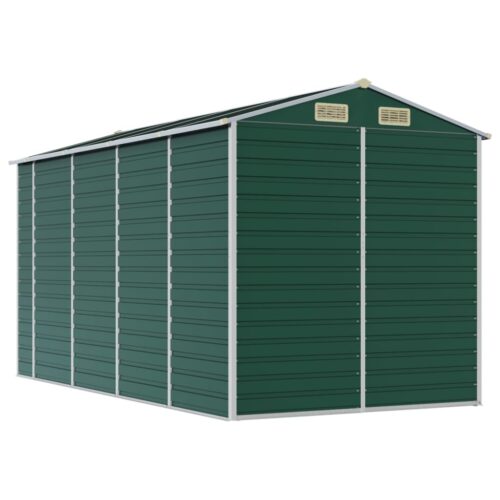 Garden Shed Green 191x385x198cm Galvanised Steel - Image 7