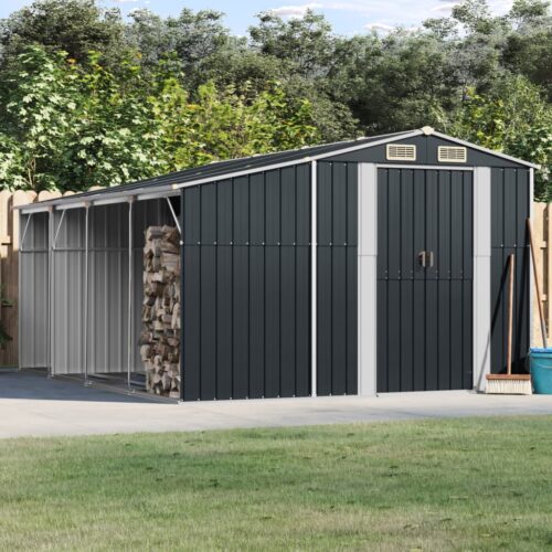 Garden Shed Anthracite 277x365.5x179cm Galvanised Steel - Image 2
