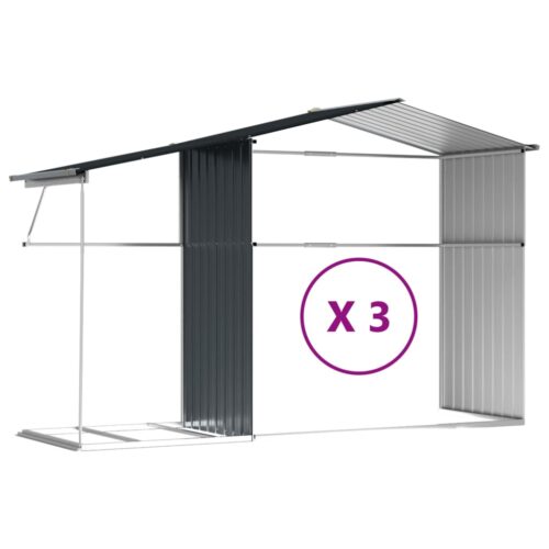 Garden Shed Anthracite 277x365.5x179cm Galvanised Steel - Image 9