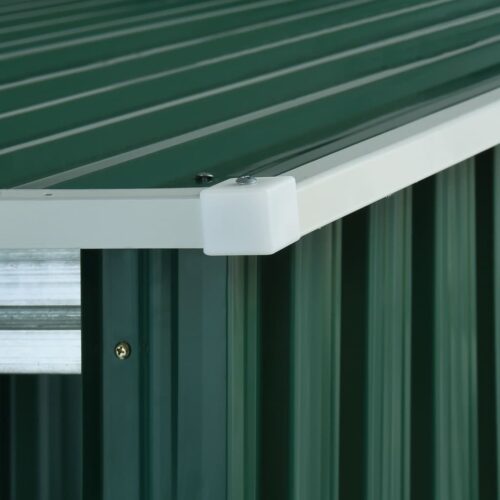 Garden Shed with Extended Roof Green 346x236x181cm Steel - Image 6