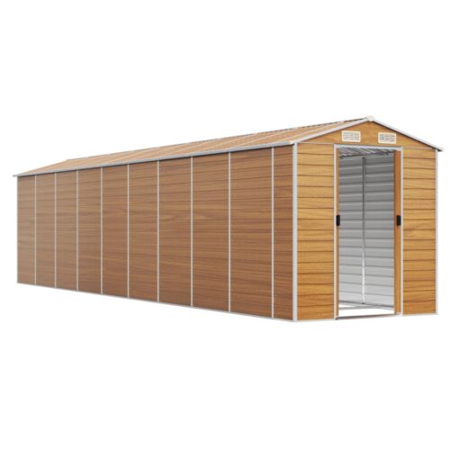 Garden Shed Light Brown 191x810x198cm Galvanised Steel - Image 3