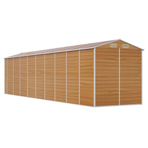 Garden Shed Light Brown 191x810x198cm Galvanised Steel - Image 7