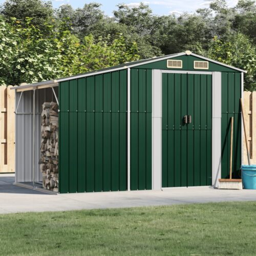 Garden Shed Green 277x192.5x179cm Galvanised Steel - Image 2