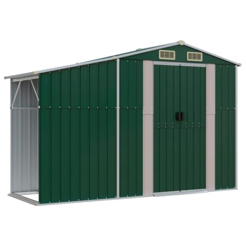Garden Shed Green 277x93x179cm Galvanised Steel
