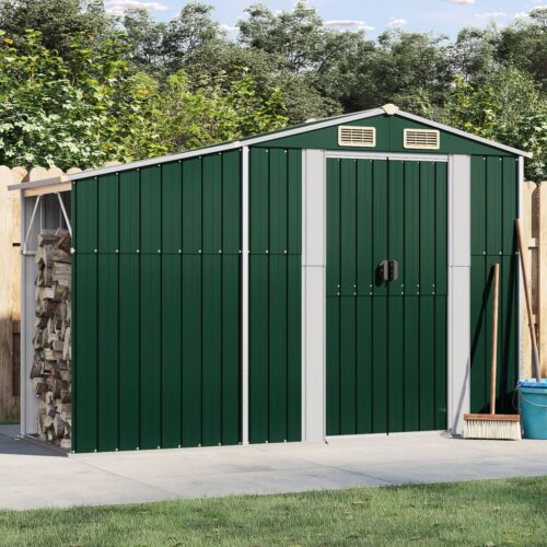 Garden Shed Green 277x93x179cm Galvanised Steel - Image 2