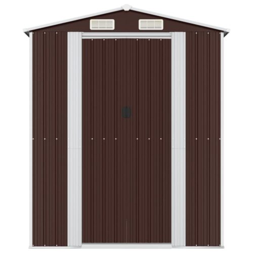 Garden Shed Dark Brown 192x1021x223cm Galvanised Steel - Image 3