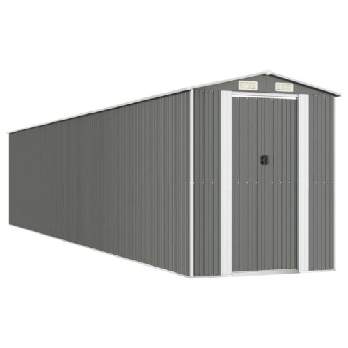 Garden Shed Light Grey 192x1021x223cm Galvanised Steel