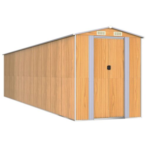 Garden Shed Light Brown 192x855x223cm Galvanised Steel