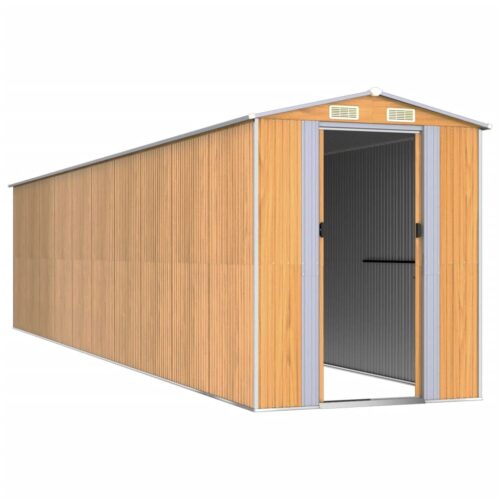 Garden Shed Light Brown 192x855x223cm Galvanised Steel - Image 3