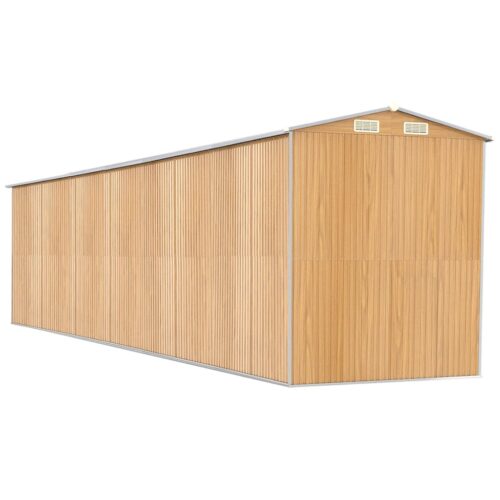 Garden Shed Light Brown 192x855x223cm Galvanised Steel - Image 6