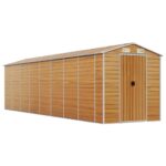 Garden Shed Light Brown 191x725x198cm Galvanised Steel