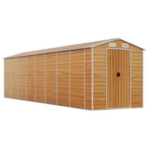 Garden Shed Light Brown 191x725x198cm Galvanised Steel