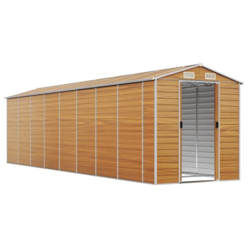 Garden Shed Light Brown 191x725x198cm Galvanised Steel - Image 3