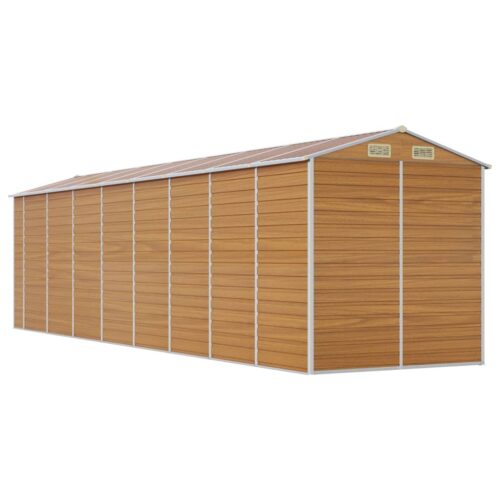 Garden Shed Light Brown 191x725x198cm Galvanised Steel - Image 7