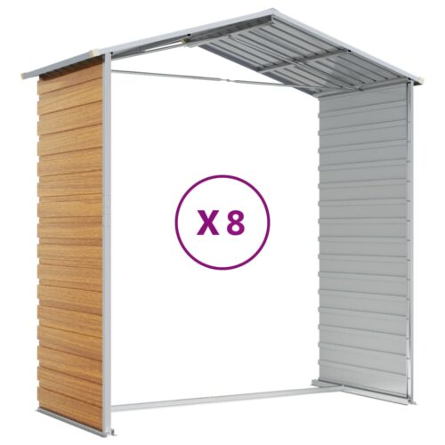 Garden Shed Light Brown 191x725x198cm Galvanised Steel - Image 9
