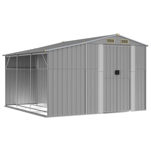 Garden Shed Grey 277x279x179cm Galvanised Steel