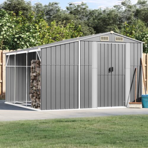 Garden Shed Grey 277x279x179cm Galvanised Steel - Image 2