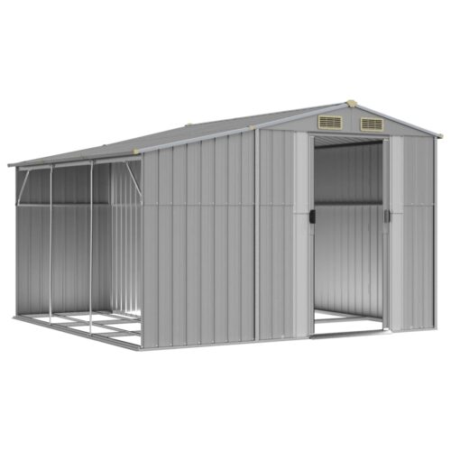 Garden Shed Grey 277x279x179cm Galvanised Steel - Image 3