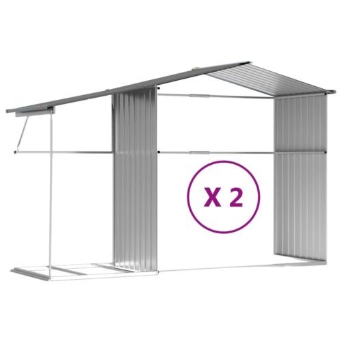 Garden Shed Grey 277x279x179cm Galvanised Steel - Image 9