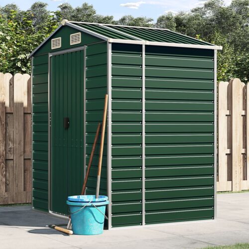 Garden Shed Green 191x130x198cm Galvanised Steel - Image 2