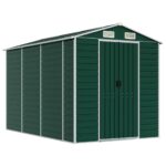 Garden Shed Outdoor Storage Tool Workshop Green Galvanised Steel 191x300x198cm