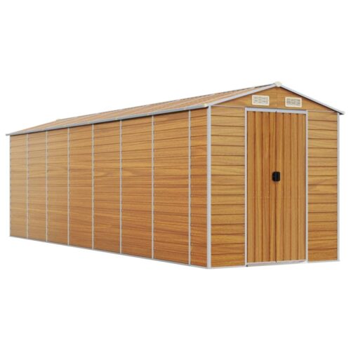Garden Shed Light Brown 191x640x198cm Galvanised Steel