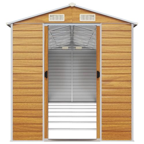 Garden Shed Light Brown 191x640x198cm Galvanised Steel - Image 5