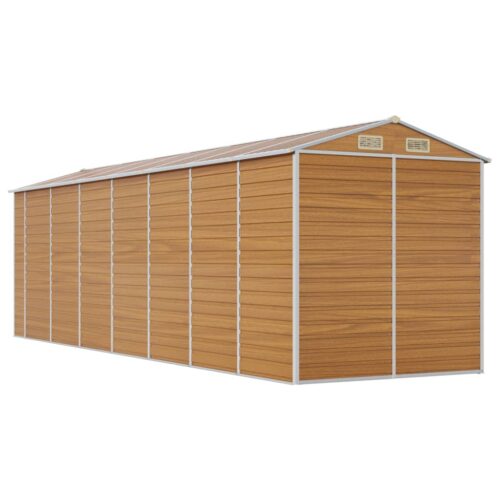 Garden Shed Light Brown 191x640x198cm Galvanised Steel - Image 7