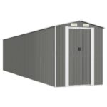 Garden Shed Light Grey 192x938x223cm Galvanised Steel