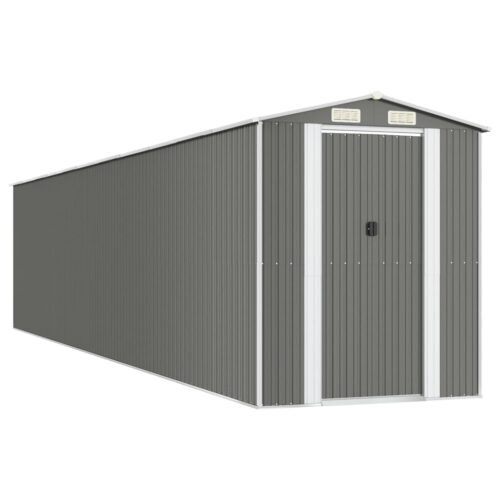 Garden Shed Light Grey 192x938x223cm Galvanised Steel