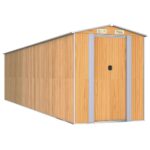 Garden Shed Light Brown 192x772x223cm Galvanised Steel