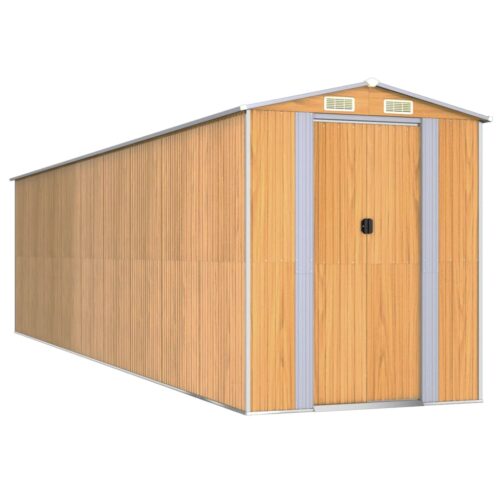 Garden Shed Light Brown 192x772x223cm Galvanised Steel