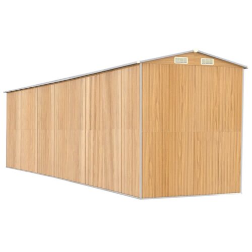 Garden Shed Light Brown 192x772x223cm Galvanised Steel - Image 6