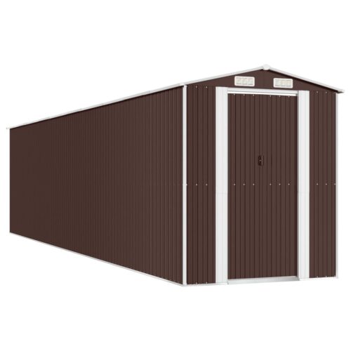 Garden Shed Dark Brown 192x855x223cm Galvanised Steel