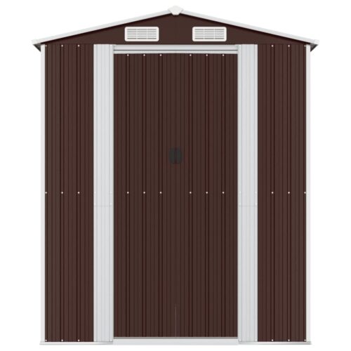 Garden Shed Dark Brown 192x855x223cm Galvanised Steel - Image 3