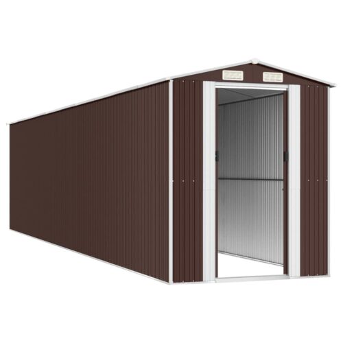 Garden Shed Dark Brown 192x855x223cm Galvanised Steel - Image 4