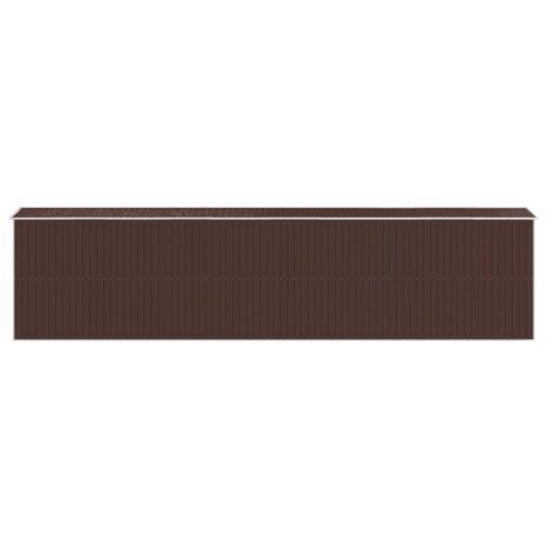 Garden Shed Dark Brown 192x855x223cm Galvanised Steel - Image 5
