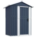 Garden Shed Anthracite 126x97.5x177cm Galvanised Steel